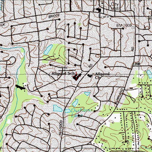 Topographic Map of Allgood Elementary School, GA