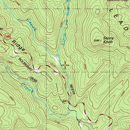 Topographic Map of Bear Den Creek, GA