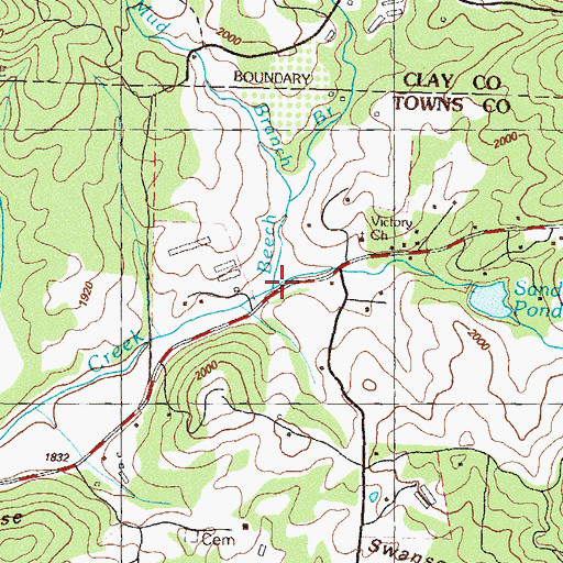Topographic Map of Beech Branch, NC