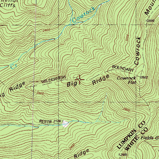 Topographic Map of Big Ridge, GA