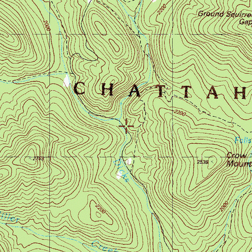 Topographic Map of Blood Mountain Creek, GA