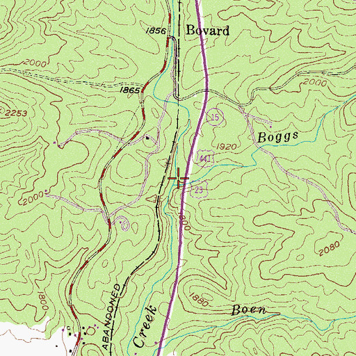 Topographic Map of Boggs Branch, GA