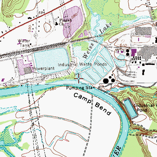 Topographic Map of Cabin Creek, GA