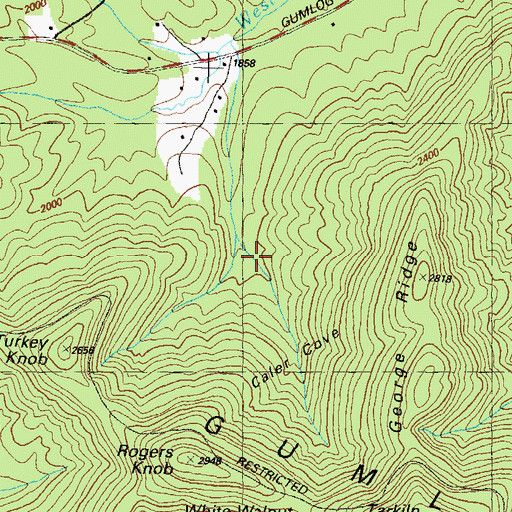 Topographic Map of Caler Cove, GA