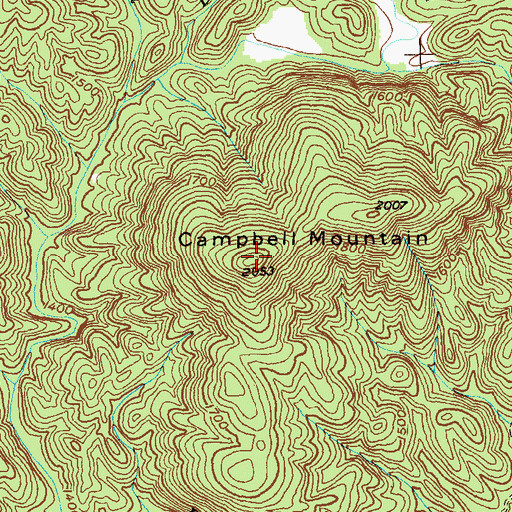 Topographic Map of Campbell Mountain, GA
