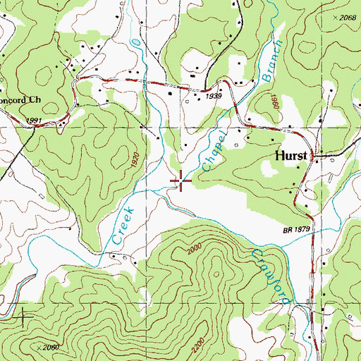 Topographic Map of Chapel Branch, GA