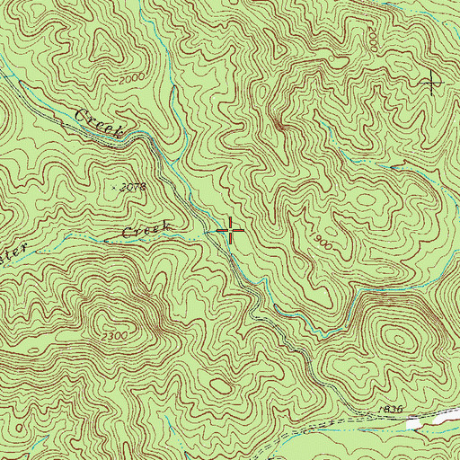 Topographic Map of Chester Creek, GA