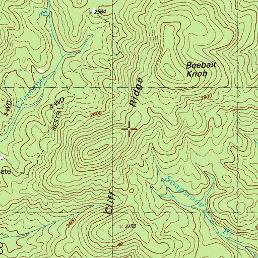 Topographic Map of Cliff Ridge, GA