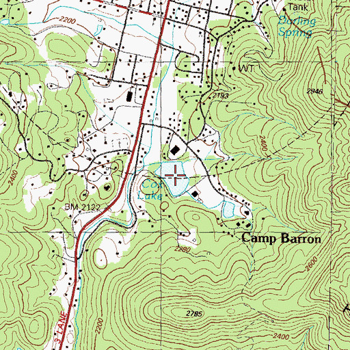 Topographic Map of Cox Lake, GA