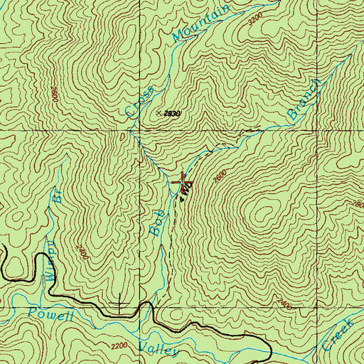 Topographic Map of Cross Mountain Branch, GA
