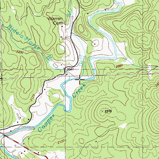 Topographic Map of Doff Branch, GA