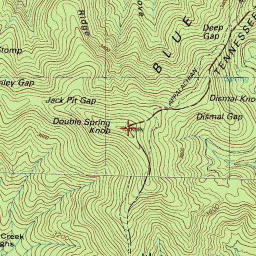 Topographic Map of Double Spring Knob, GA