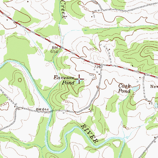 Topographic Map of Eaveson Pond, GA