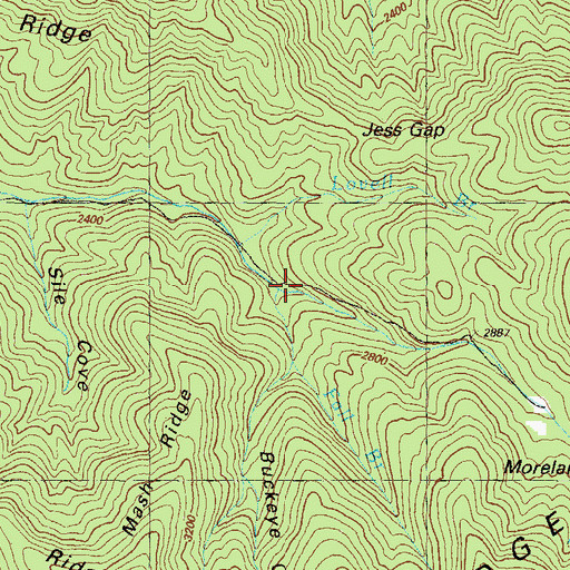 Topographic Map of Fall Branch, GA