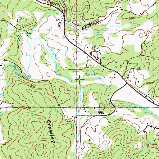 Topographic Map of Gillespie Branch, GA