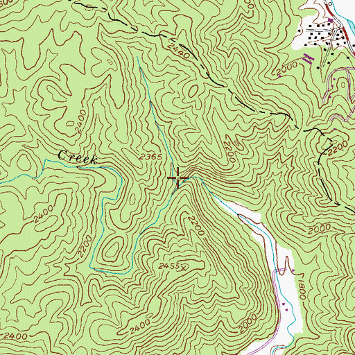Topographic Map of Gizzard Branch, GA