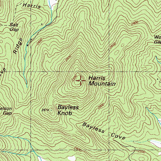 Topographic Map of Harris Mountain, GA