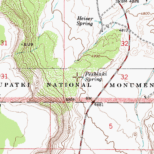 Topographic Map of Peshlaki Spring, AZ