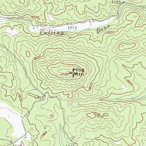Topographic Map of Hog Mountain, GA