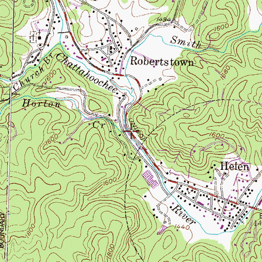 Topographic Map of Horton Creek, GA