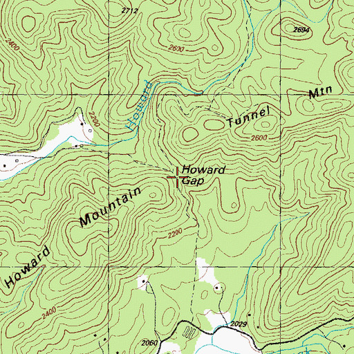Topographic Map of Howard Gap, GA
