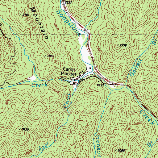 Topographic Map of Joel Creek, GA