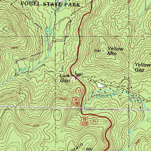Topographic Map of Lark Gap, GA