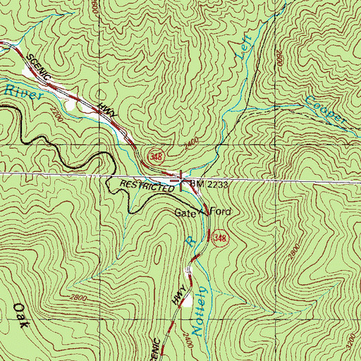 Topographic Map of Left Fork Nottely River, GA