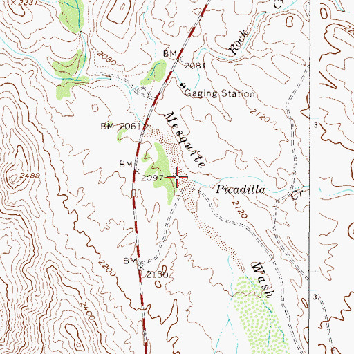 Topographic Map of Picadilla Creek, AZ