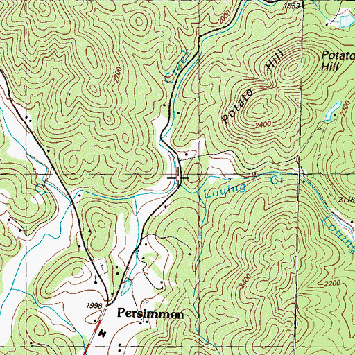 Topographic Map of Louing Creek, GA