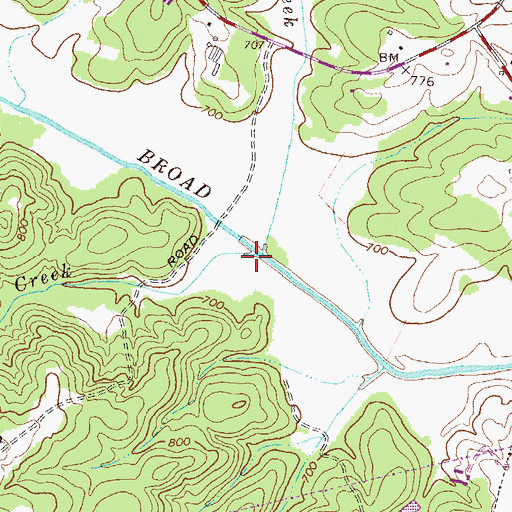 Topographic Map of Mill Creek, GA