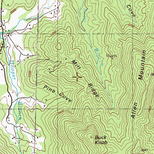 Topographic Map of Mill Ridge, GA