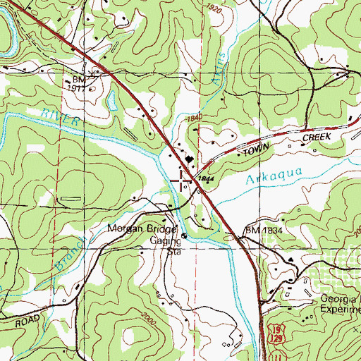 Topographic Map of Morgan Branch, GA