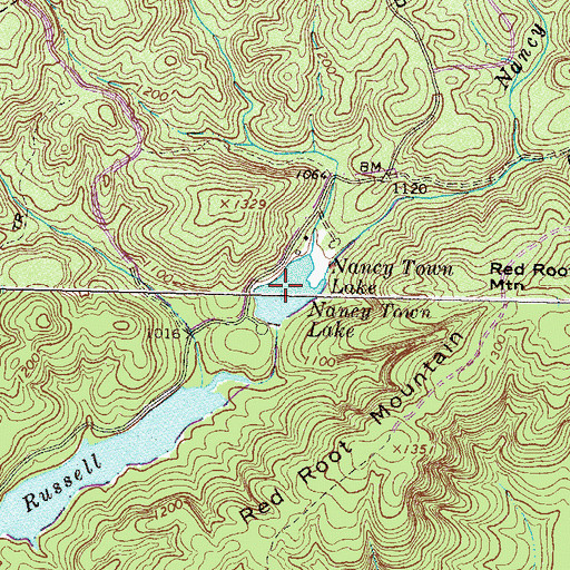 Topographic Map of Nancy Town Lake, GA