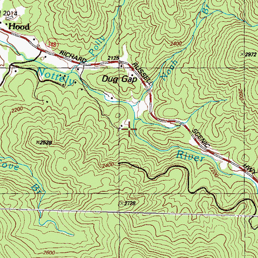 Topographic Map of Noah Branch, GA