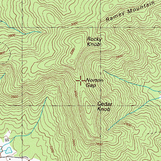 Topographic Map of Norton Gap, GA