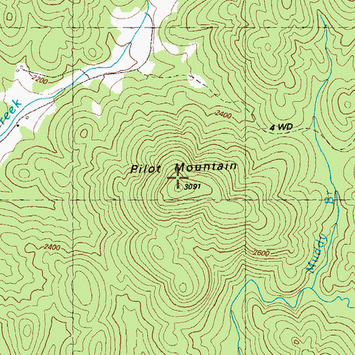 Topographic Map of Pilot Mountain, GA