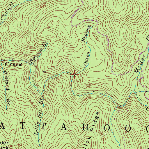 Topographic Map of Queen Branch, GA