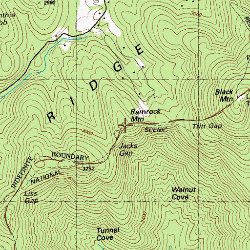 Topographic Map of Ramrock Mountain, GA