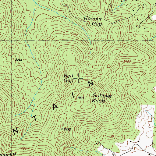 Topographic Map of Red Gap, GA