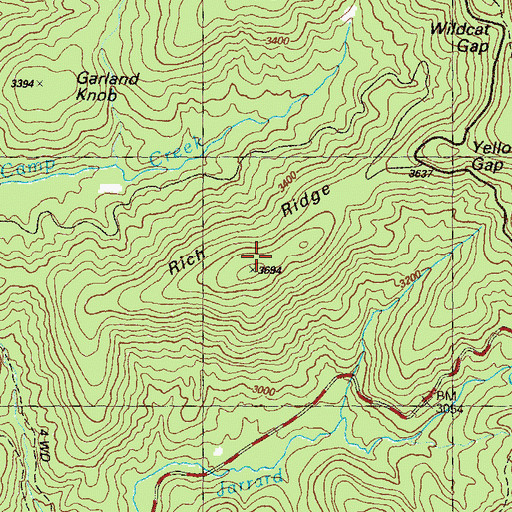 Topographic Map of Rich Ridge, GA