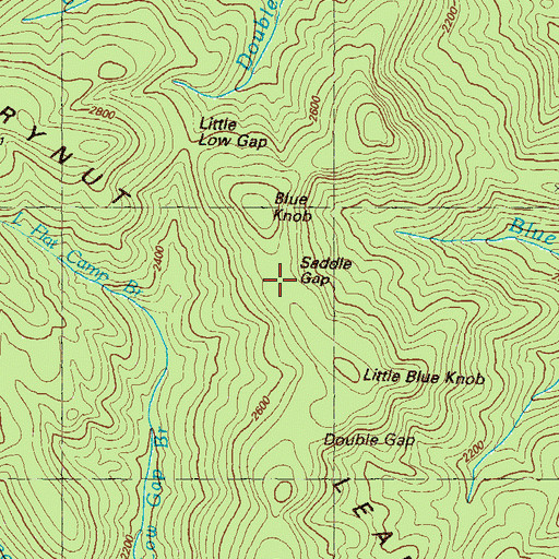 Topographic Map of Saddle Gap, GA