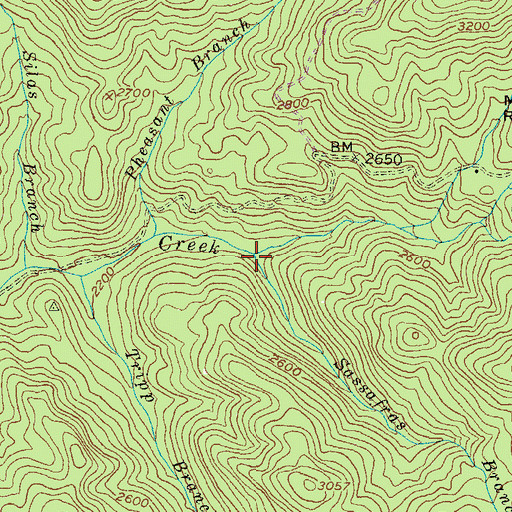 Topographic Map of Sassafras Branch, GA