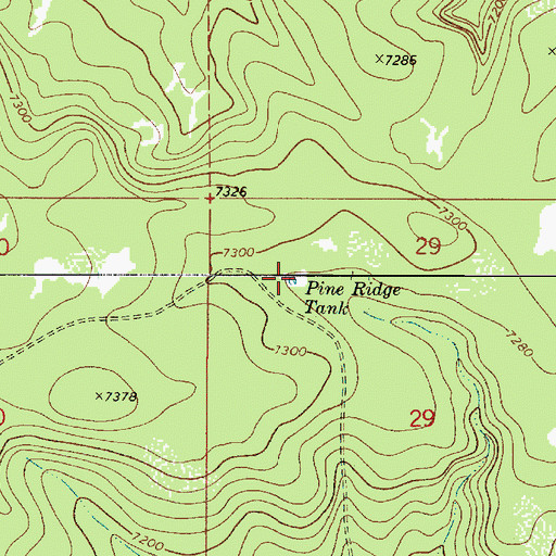 Topographic Map of Pine Ridge Tank, AZ