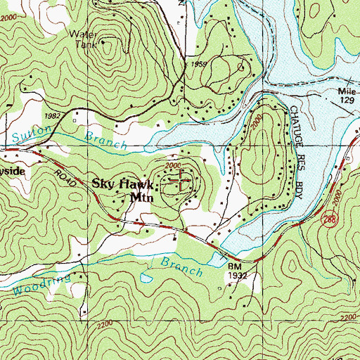 Topographic Map of Sky Hawk Mountain, GA