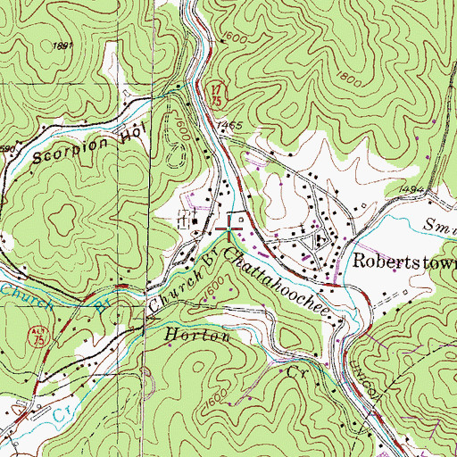 Topographic Map of Smith Creek, GA