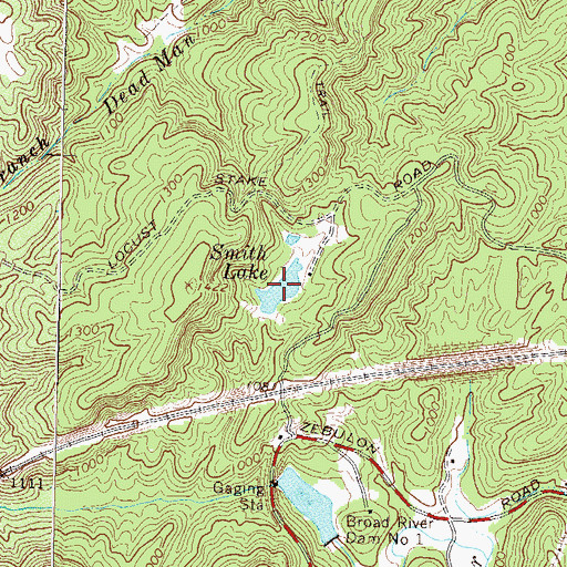 Topographic Map of Smith Lake, GA