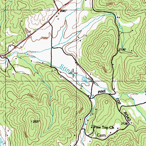 Topographic Map of Smell Creek, GA