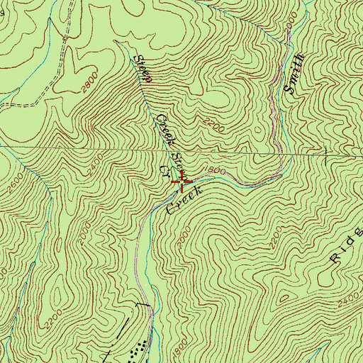 Topographic Map of Steep Creek, GA
