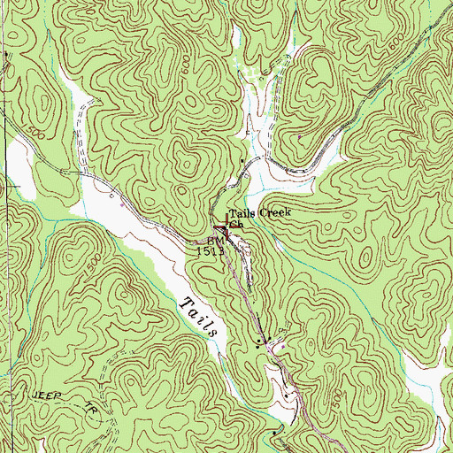 Topographic Map of Tails Creek Church, GA